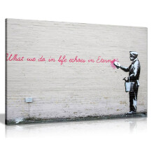 Banksy What We Do In Life Echoes In Eternity Graffiti Canvas Wall Art Picture Print (18X12)
