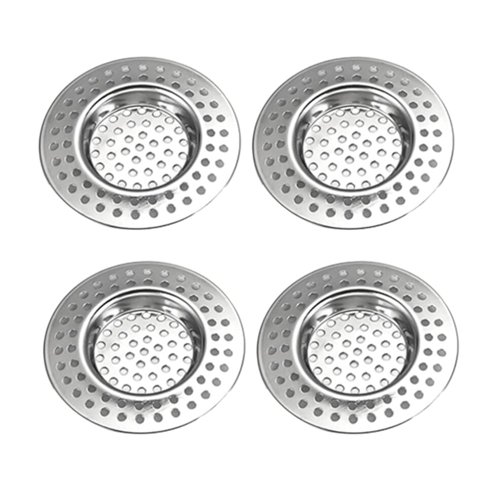 Stainless Steel Sink Filter, 4Pcs Sink Strainer, Drain Filters, Kitchen Sink Strainer Plug,Shower Drain Filters, Hair Filters, Drain Protectors 755454601074