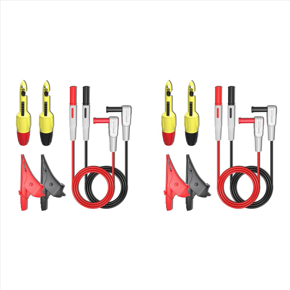 12Pcs Multimeter Examination Leads Kit With Alligator Clips, Wire Piercing Probes Clip For Multimeter Voltmeter 4852352345072