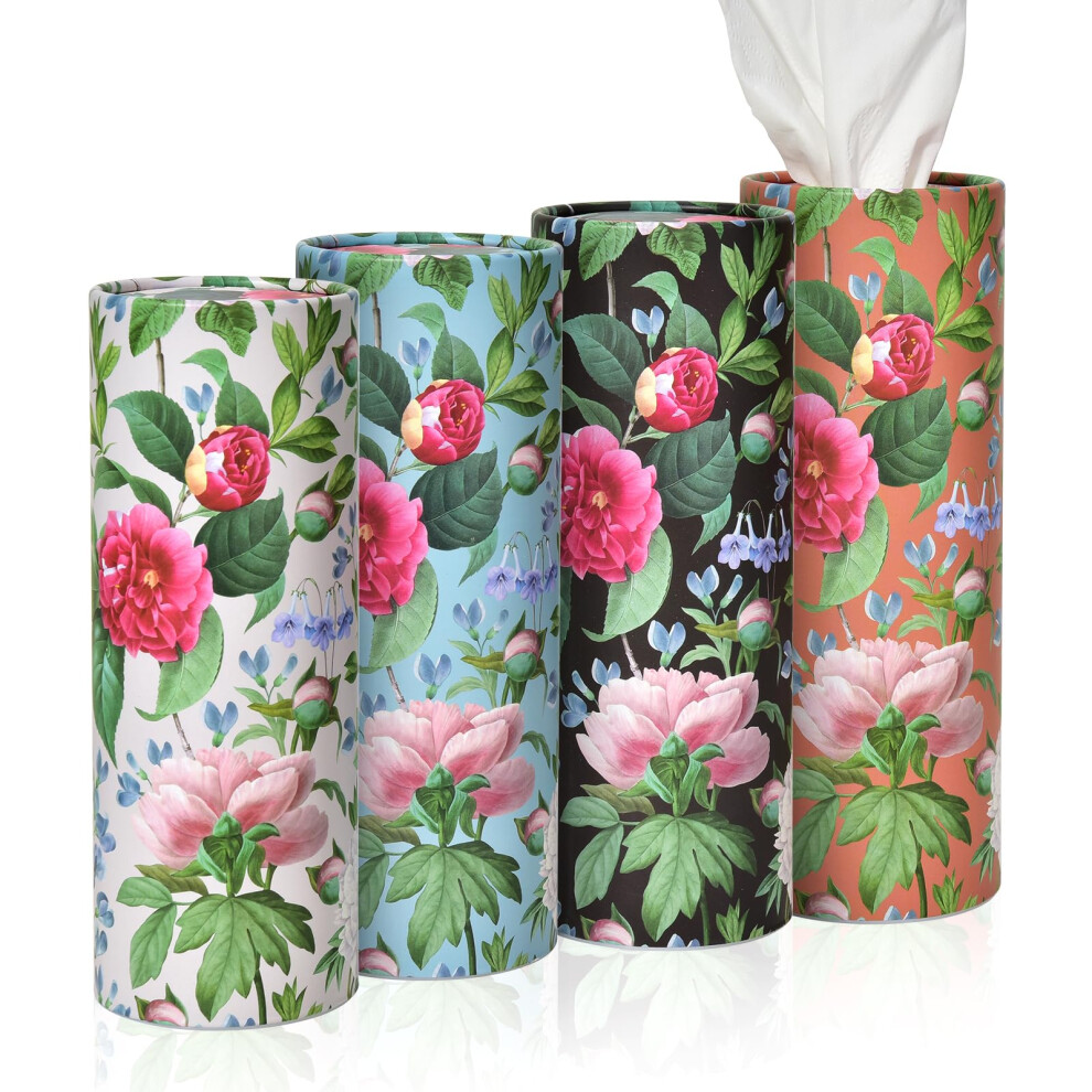 4Pack Car Tissues Holder With Facial Tissues Botanical Elegant Floral Travel Tissue Tubes Box Container For Car Tissues Cylinder Car Cup Holder 764126965758