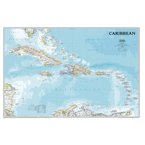 National Geographic Caribbean Classic, Laminated: Wall Maps Countries & Regions (National Geographic Reference Map)