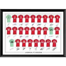 Liverpool FC Signed 2025-26 Signed Team Poster, Autographed By Full Squad, Choose Framed or Print Only (A3, Unframed)