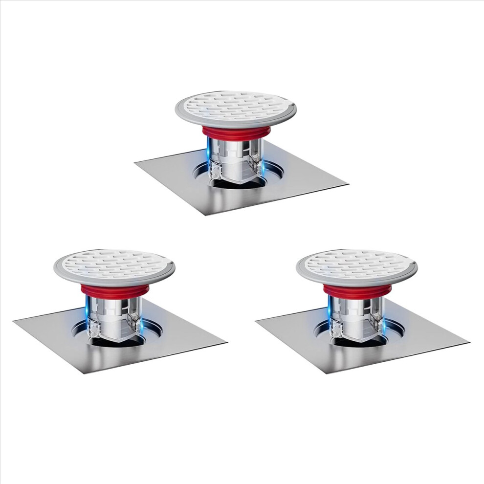 3X Shower Floor Drain Backflow Preventer-One Way Valve, Sewer Anti-Odor Cover (Installation : 32-75Mm) 4853796317502