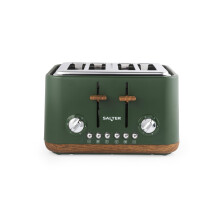 Salter Toronto 4-Slice Toaster ? Wide Slots, 6 Browning Levels, Removable Crumb Tray, Defrost, Reheat, Cancel, Self-Centring Function, High-Lift