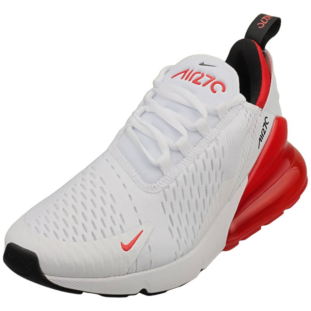 Nike (8.5) Air Max 270 Mens Fashion Trainers In White Red