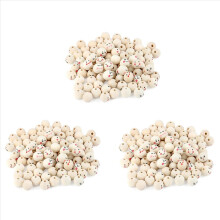 Pack of 300 Wooden Beads with Face, 20 mm Wooden Balls with Hole for Threading, Wooden Heads for Worry, Wooden Beads