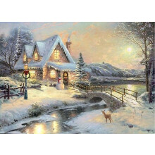 Life Is Good Large Festive Snowman Winter Christmas Snow Scene Light up LED Canvas/Picture 60 x 40cm