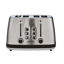 Morphy Richards Mexborough 4 Slice Toaster, Stainless Steel, Independent Operation, Browning Controls, Removable Crumb Tray, Anti-Jam, Defrost,