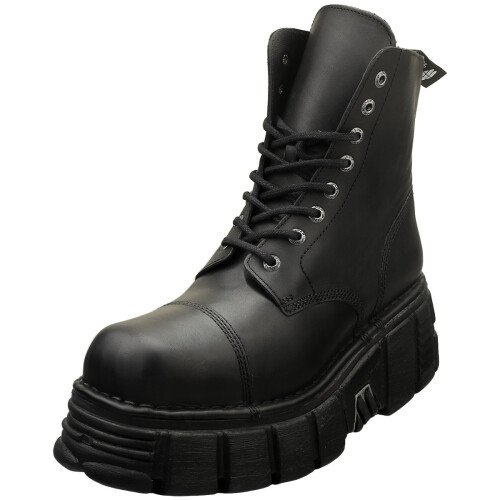New Rock (40) New Rock Metallic Plattformboots - Schwarz  Unisex