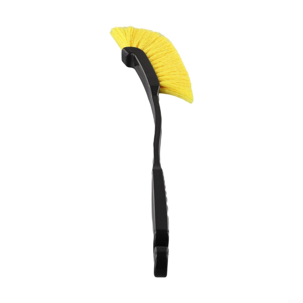 Car Wheel Detailing Brush Tyre Rim Cleaning Tool Plastic Handle Curved Head For Deep Hub Clean Truck Wash Yellow 9323874179933