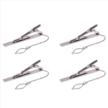 4X Mens Plain Silver Chrome Alloy 6CM Standard Tie Clip Clasp Bars Pins