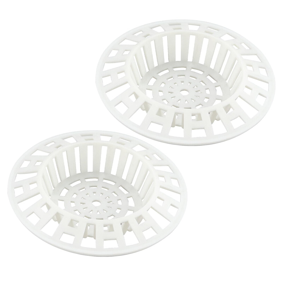 2 Pcs Plastic Sink Strainer, White Drain Hair Catcher Hair Plug Hole Plastic Lightweight Sink Filter Hair Trap Catch Waste Filter Plug Drain Filter 742346418810