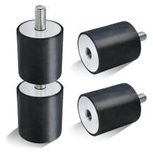 Kit com 4 Amortecedores de Borracha Anti-Sanção para Compactador de Placas Neuson WP1540 WP1550 VP1135 VP1340 VP1550 VP2050