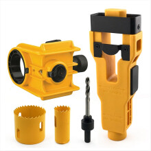 Door Lock Installation Kit Ball Lock Hole Opener Fit 1-3/8inch 1-3/4inch Door Thickness for Wood and Metal Doors Yellow