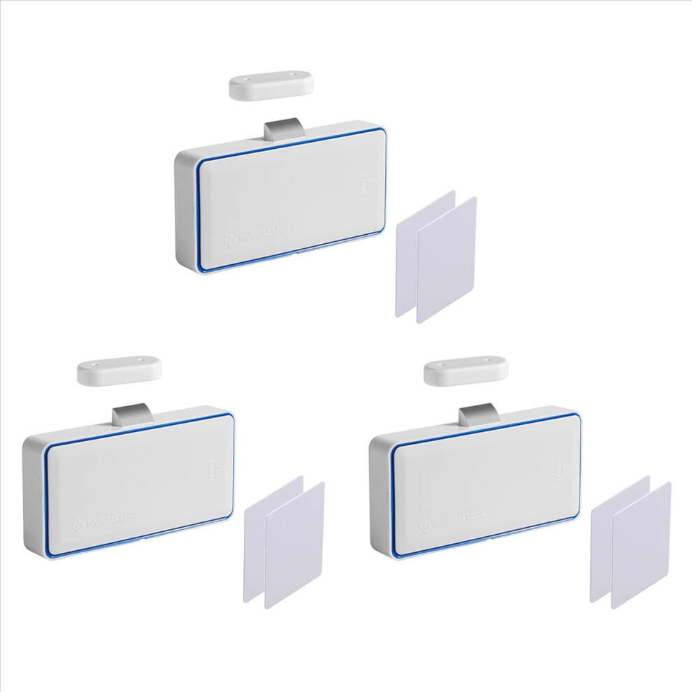 3X Hidden Cabinet Lock, Smart NFC RFID Electronic DIY Child Safety Proofing Lock for Cabinet Drawer Locker Cupboard