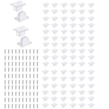 Lot de 100 clips de fixation pour rubans LED, supports de montage pour guirlandes lumineuses néon avec vis pour guirlandes de 5 à 6 mm de large.