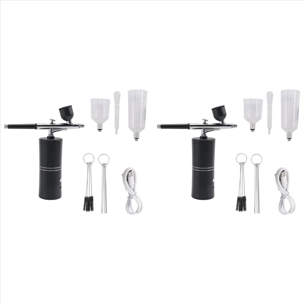 2X Airbrush Kit With Compressor Rechargeable Cordless Non-Clogging High-Pressure Airbrush Set 4852352347038