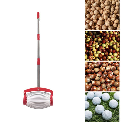 Adjustable Nut Gatherer with Long Handle Labor-Saving Roller for Pecan Walnuts Chestnuts Roller Harvesters Picker 1