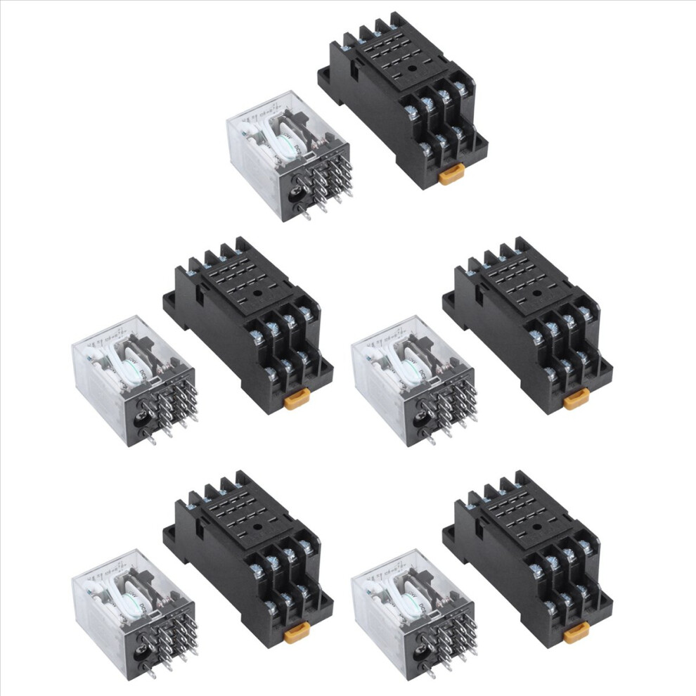 5X Dc 24V Coil Volt 4Pdt 14 Pin Terminal Electromagnetic Relay Hh54p 4853796318677
