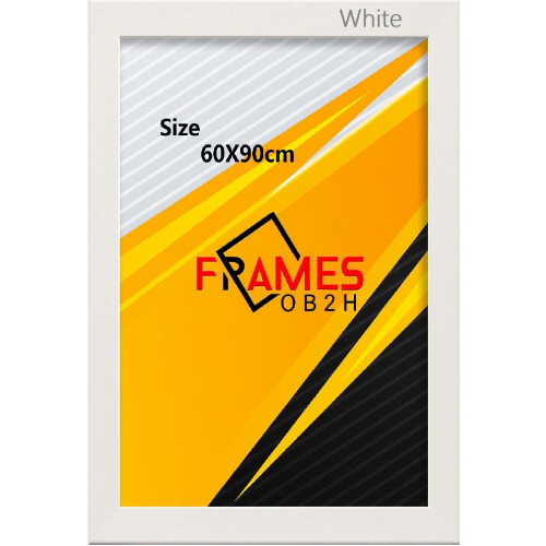 60x90cm Black, White, Oak, Poster Frame Photo Frame (White, 60x90cm, Framed)