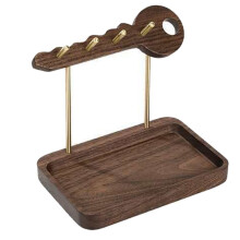 Elegant Walnut Key Holder - Ornament Wall-Mounted Entryway Organizer and Mask Storage Box Key Rack