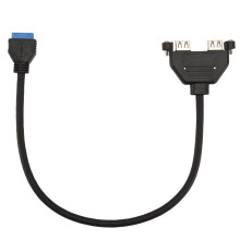 PCI Slot Plate Bracket Cord Wire Motherboard for PC 19pin to 2 Ports USB 3.0 Front Panel Header Connector Cable Adapter