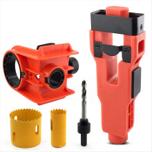 Door Lock Installation Kit Ball Lock Hole Opener Fit 1-3/8inch 1-3/4inch Door Thickness for Wood and Metal Doors Orange