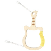 Bird Perch Interactive Guitar Toy Stand Natural Wood Perches Bird Swing for Climbing Grinding Parakeet Cockatiel Macaw