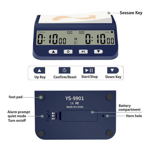 Chess Clock, Competition Specific Chess Timer, Portable Digital Electronic Large Screen Chess Clock 1