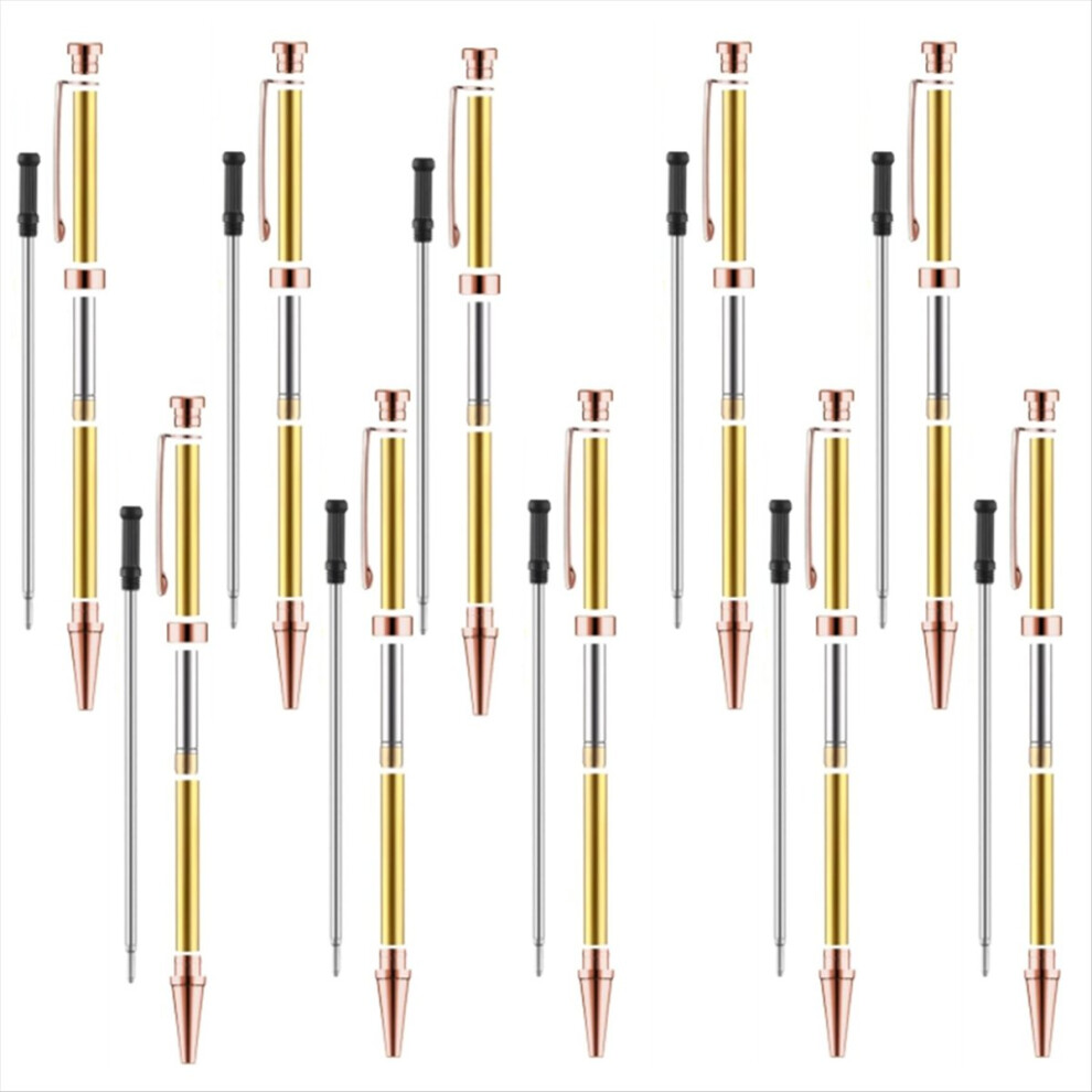 10 Pcs Pen Kits For Wood Turning 7Mm Slimline Pen Twist Kit With Refill Lathe Turning Supplies,Rose Gold 4851335935477
