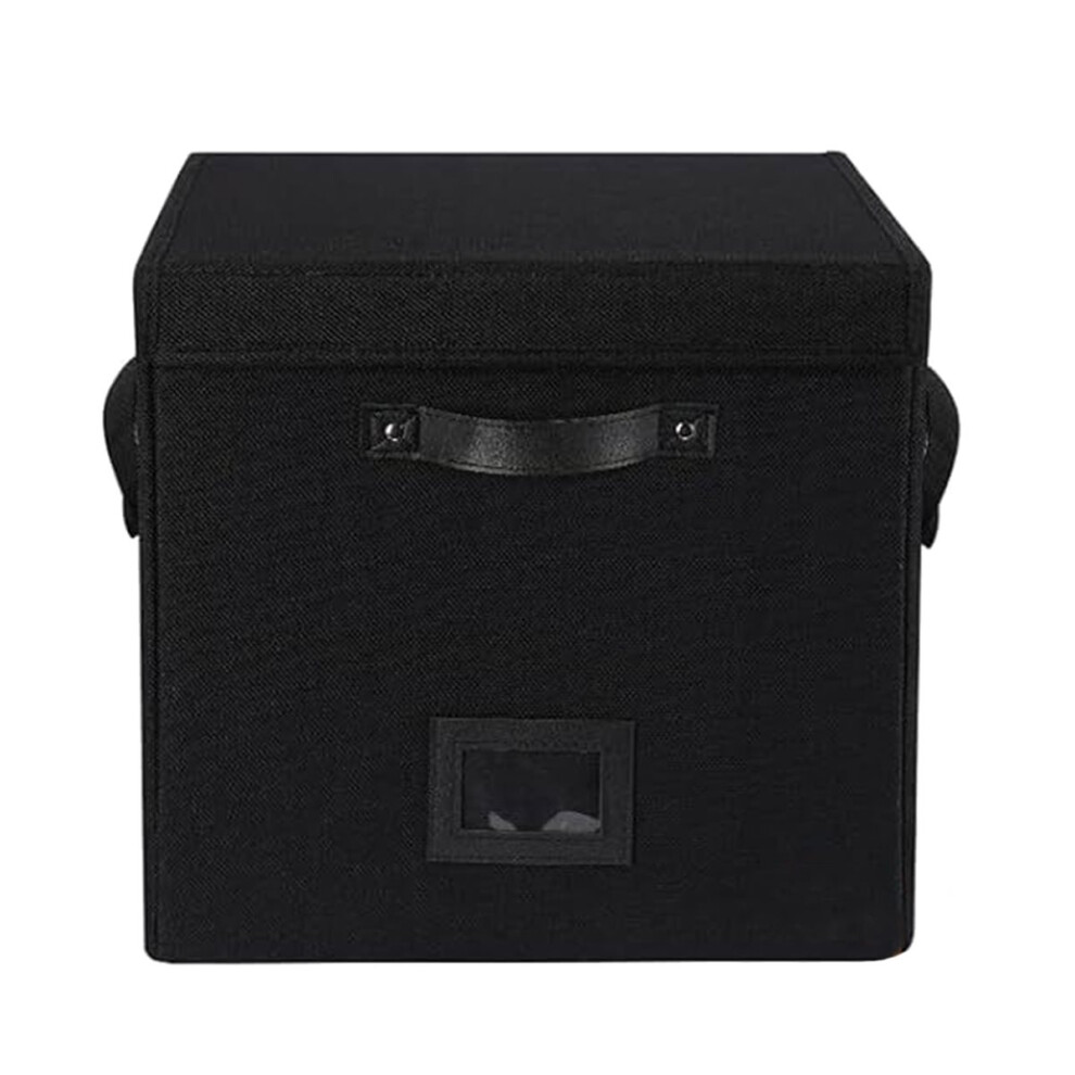 Vinyl Record Storage Box Lp Album Organizer Case Fabric Record Crate For Album Protection And Easy Access 4854054917854