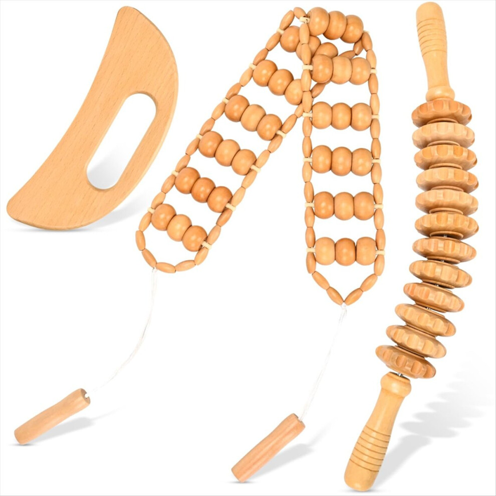Wood Therapy Massage Tools Lymphatic Drainage Massager Wood Therapy Kit Wooden Gua Sha Massager Body Sculpting Tools