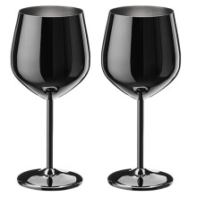 500ml Stainless Steel Wine Glass Goblet 304 Black Color, Metal Cup for Red Wine Champagne Bar Party