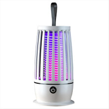 Elektrischer Fliegenfänger, USB-wiederaufladbar, elektrische Mückenklatsche, elektrische Fliegenfalle mit Nachtlicht für Garten und Terrasse.