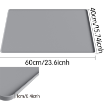 Tapete de silicone para café, 40 x 60 cm, com tapete removível para secar louça, fácil de limpar, preto.