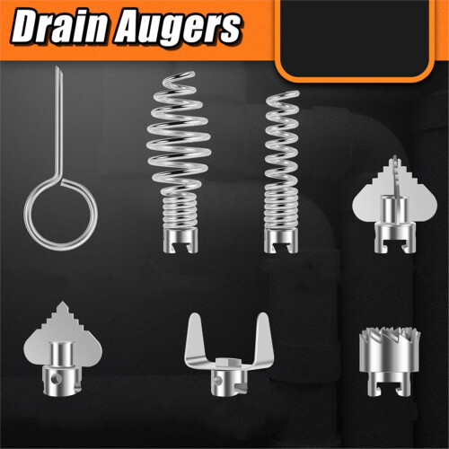 14Pcs Drain Cleaner Combination Cutter Head Set Pipe Dredge Cutter Head Set Rustproof Spring Automatic Locking 1