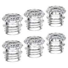 Conjunto de 6 tampas de vidro de reposição para cafeteira percoladora, incluindo tampa de vidro com botão e filtros.