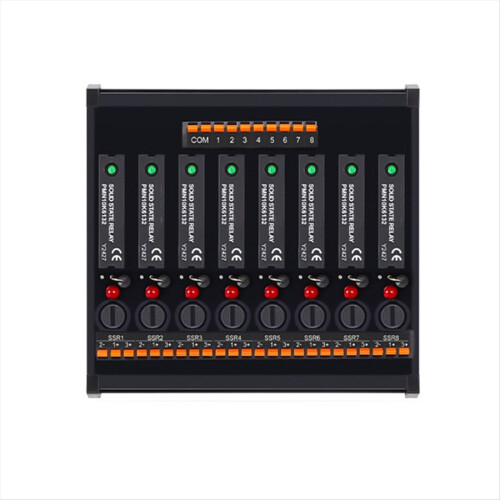 DC Inline Solid State Relay Module RT- Non-Contact DC PLC AC Amplifier Board 5-24V Fuse Protections 8 WAY