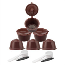 Set da 6 pezzi per macchina da caffè con capsula di caffè ricaricabile, cucchiaio e spazzola per la pulizia, filtro di alta qualità.