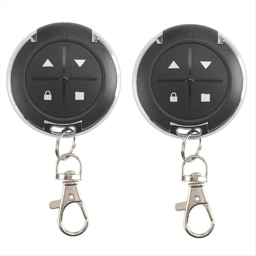2Pcs 433MHz Copy Remote Control 4 Buttons Round Cloning Wireless Transmitter for Gate Garage Door Light Switch