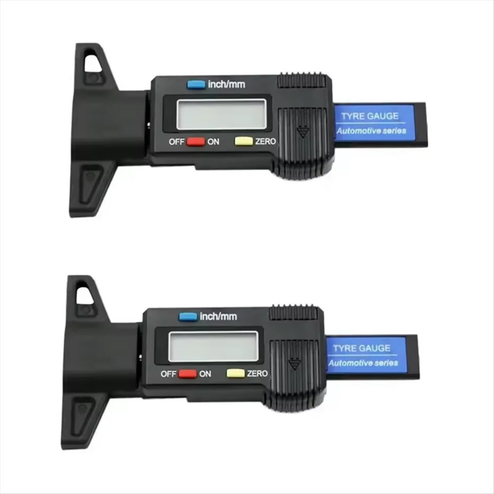 2Pcs Depth Gauge Tread Depth Gauge Lcd Tire Tread Gauge For Car Tire 0-25Mm Measurer Caliper Repair Detection Tools 4851335939369