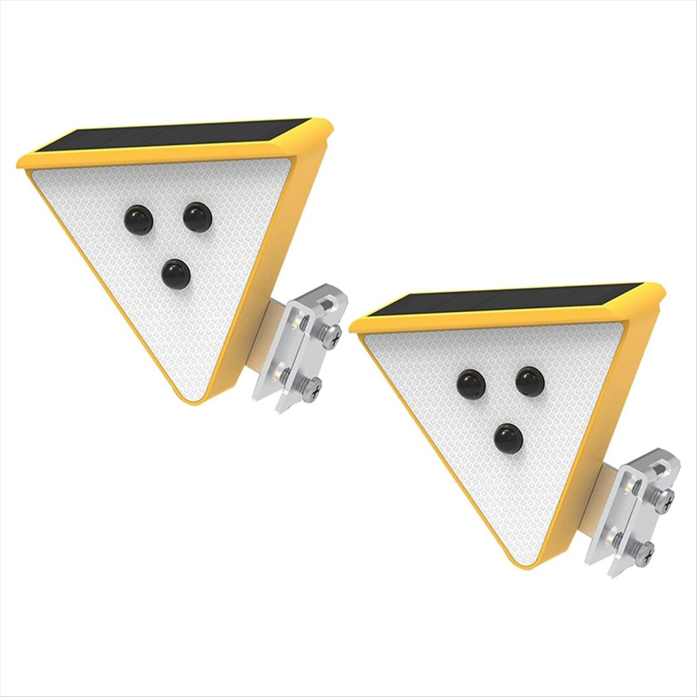 Solar Warning - Led Flashing Safety With Solar Power, Waterproof For Construction, Driveway, Beacon Light/Yellow 4851335969502