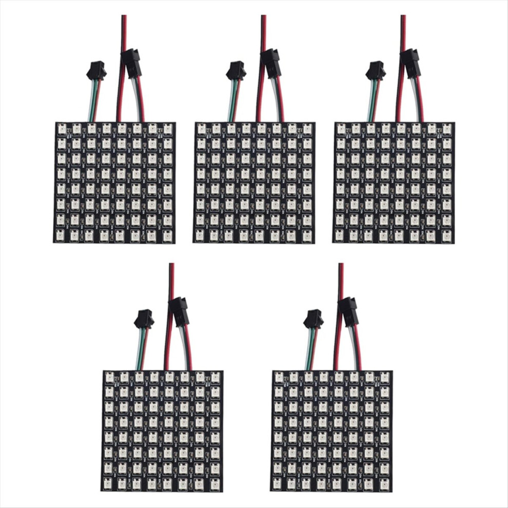 Ws2812b Dot Matrix Screen Rgb 5050Smd Individual Addressable 8X8 256 Pixels Led Matrix Panel Flexible Full Color 5Pcs 4851335942895