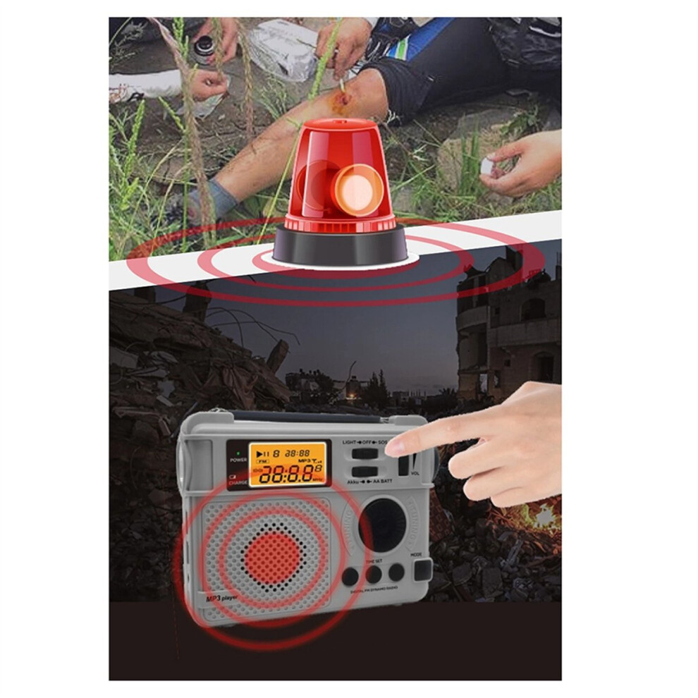 Fm Radio Outdoor Hand Crank Emergency Radios Receiver 3000Mah Bluetooth Speaker Flashlight Support Sos Power Bank Tf 4851335991176