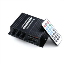Amplificador de áudio 2.0 canais para carro com subwoofer, 20W+20W, mini amplificador de áudio digital estéreo Hi-Fi com entrada USB OTG.