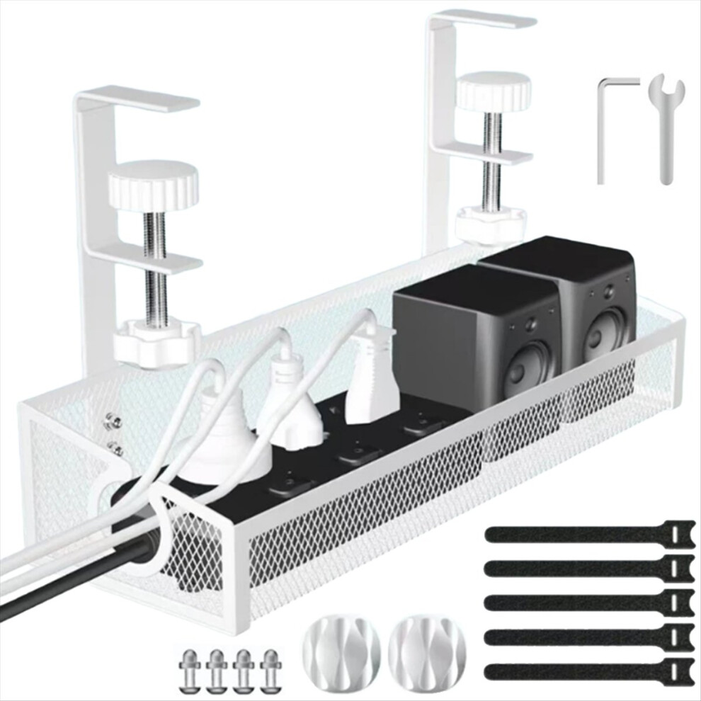 No Drilling Extendable Under Desk Box Tray And Cord Organizer Clamp Mount Computer Desk Wire Organizer 4851335979648