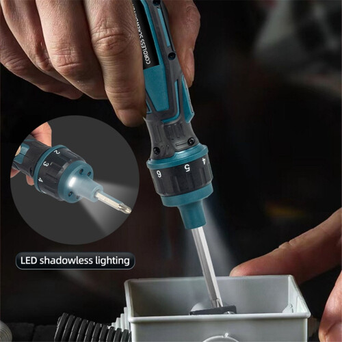 3.6V Cordless Electric Screwdriver Torque Precision Power Tool with Flashlight Screw Driver Bits Charging Handle 2