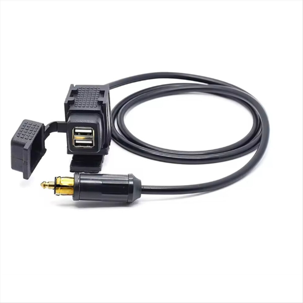 Motorcycle Dual Usb Charger Socket Power Adapter With 150Cm Cable For Phone Gps Satnav Eu Plug 4851335910016