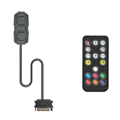 ARGB-controller 5V 3-pins naar voeding RGB-controller 3-pins hub voor computer CPU-behuizing ventilator LED-lichtradiator zwart 1