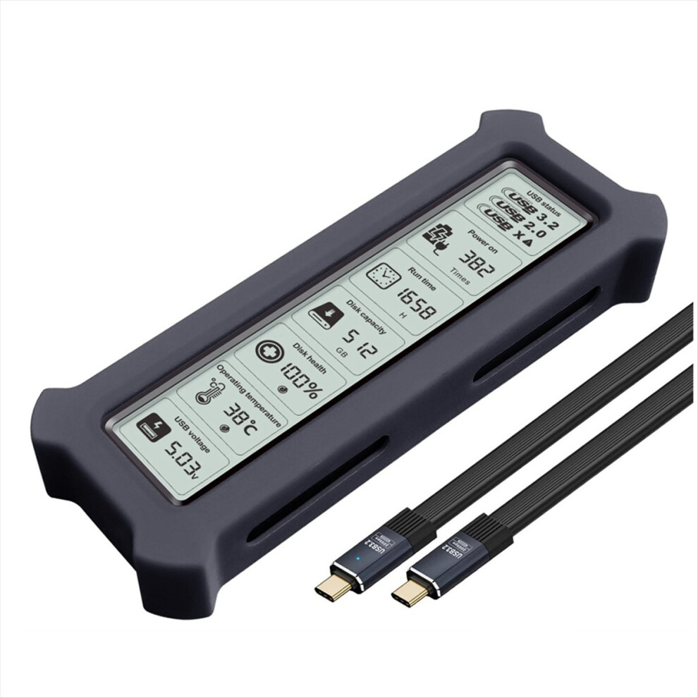 M.2 Nvme Ssd Enclosure With Display Screen Ssd Case Usb 3.2 Gen 2 20Gbps Nvme Pci-E Ngff Ssd Disk Box B 4851335999776